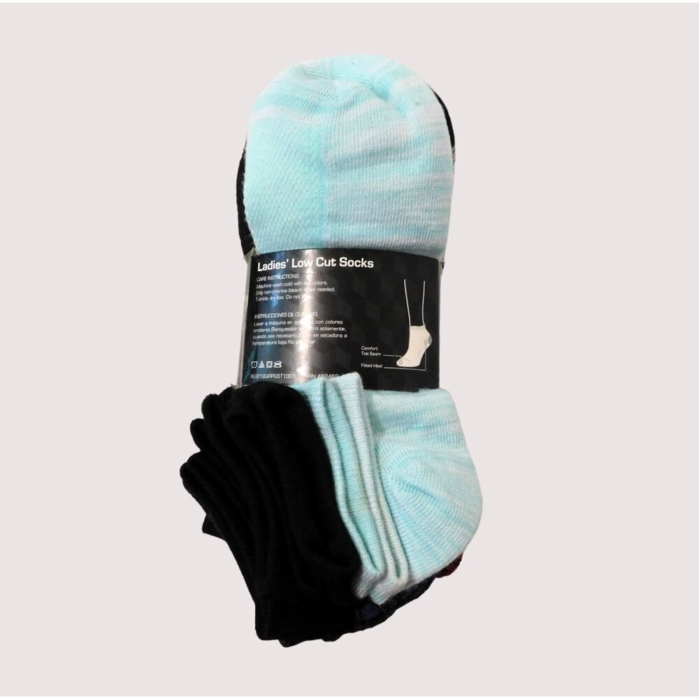 Athletic Works Ladies Low Cut Socks 10 Pair Shoe Size 4-10 No Show Assortment - Picture 3 of 5